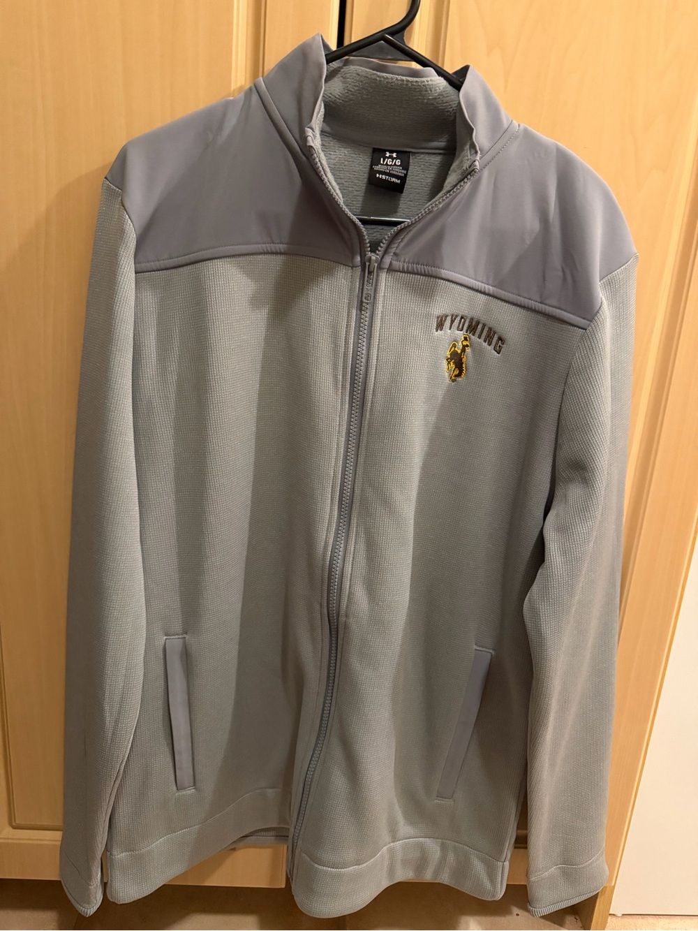 UA Wyoming Embroidered Light Gray Full-Zip Jacket